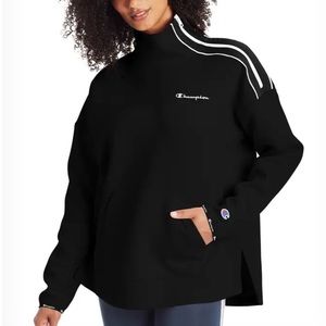 Champion Sport Mock Neck Pullover Long Sleeve Black Sz S